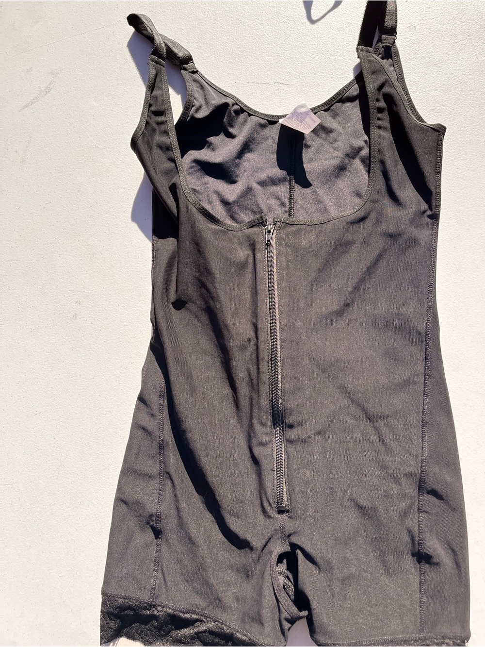 Women’s Black Full-Body Zip-Front Shapewear Bodysuit